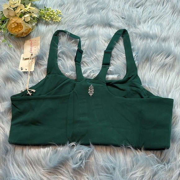 NWT Free People Movement X Hatch Never Better Square Neck Garden Green Bra M - Picture 6 of 10